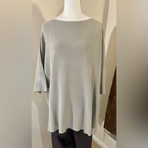 Eskandar Vintage 100% Cotton, 3/4 Sleeve, Boat Neck, Pullover Designer Sweater